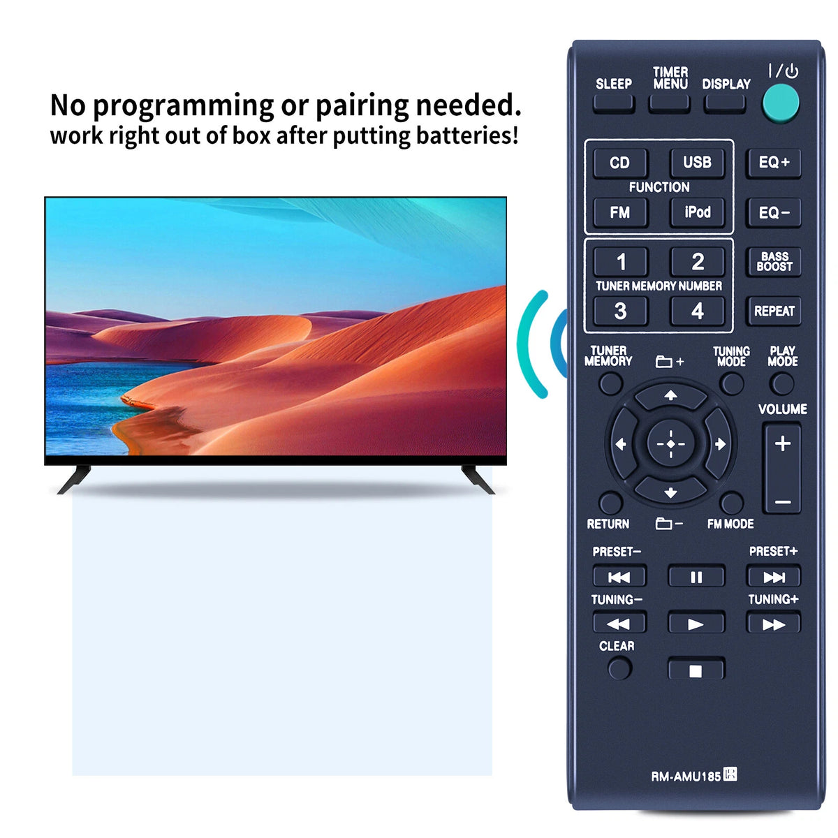 RM-AMU185 Remote Control For Sony Home Audio System MHC-EC619iP MHCEC619iP