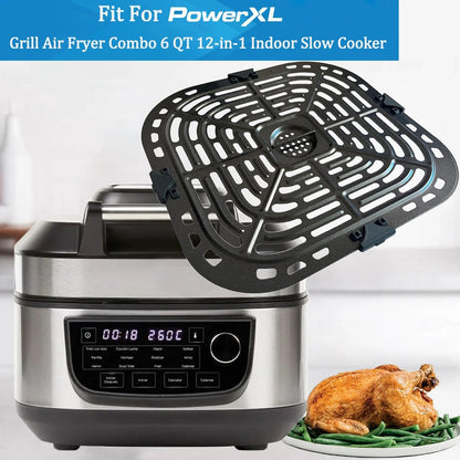 ALJ 6QT Air Fryer Grill Plate for Power XL Combo 6QT, Black