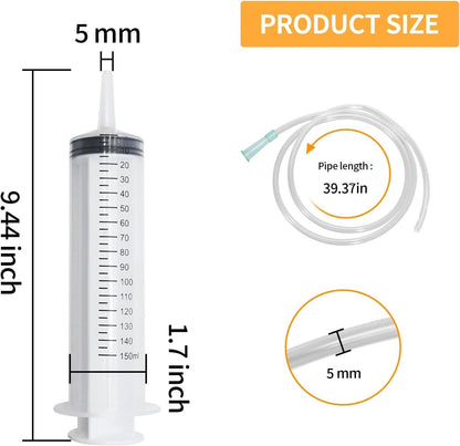 150ml Large Syringe ,Plastic with 40 Inches Plastic Tubing for...