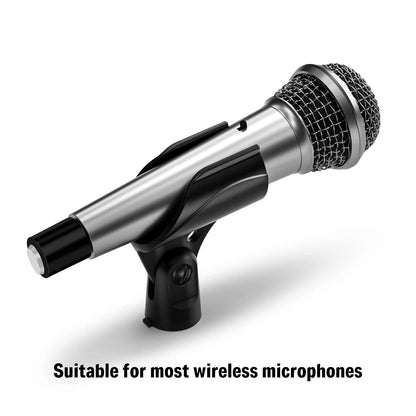 Moukey Microphone Mic Clip Holder for Stand with 5/8" Male Normal, Black