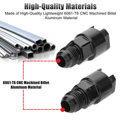 2pcs 6AN Male to 3/8"& 5/16" Hardline Tube Fuel Line Fitting Compression Adapter