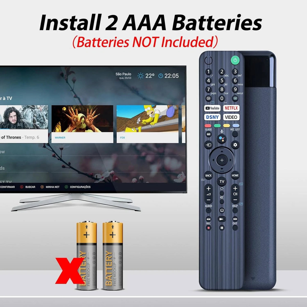 RMF-TX520E Voice Remote Control For Sony TV KD43X85J, KD50X85J. KD55X79J
