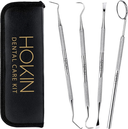 Dental Tools HOKIN Plaque Remover Teeth Cleaning Tool 4 Pcs Jet Black