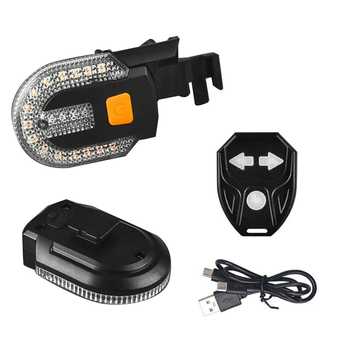 Rechargeable Bike Tail Light Kit Remote Control Turn Signals 5 Lighting Modes