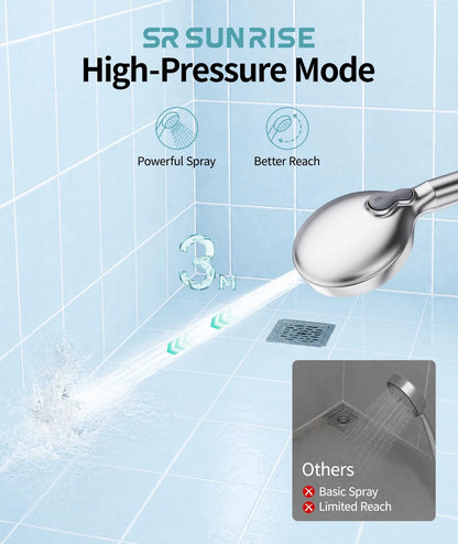 SR SUN RISE Filtered Shower Head with Handheld High Filter, Chrome 1 Filter