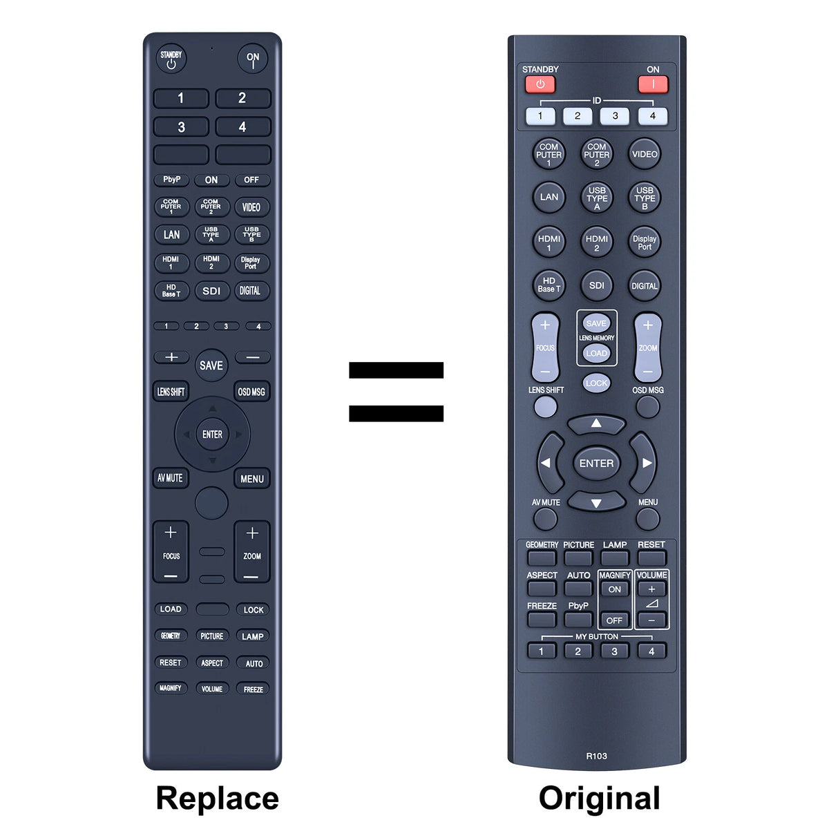 R103 Replacement Remote Control For Christie Maxell LWU720i LHD720i