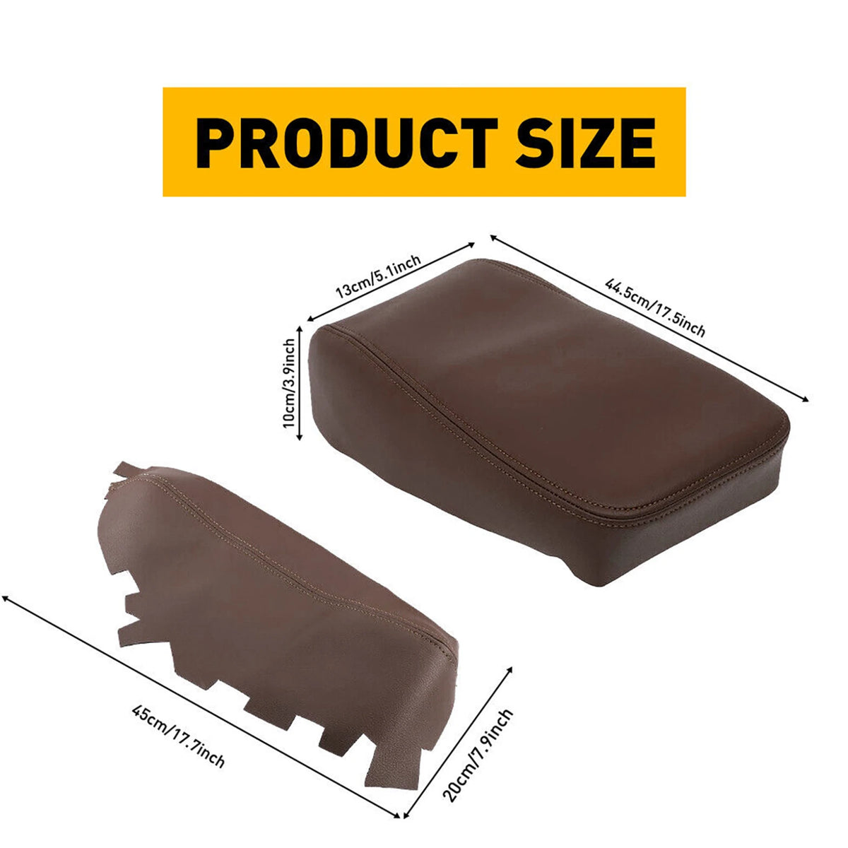 For Toyota Avalon 2013-18 Brown Console Lid Armrest & Door Panel Leather Cover