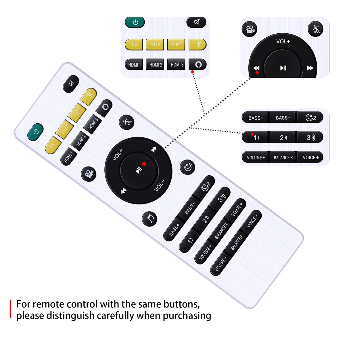 Replacement Remote Control For Polk React & Command Sound Bars