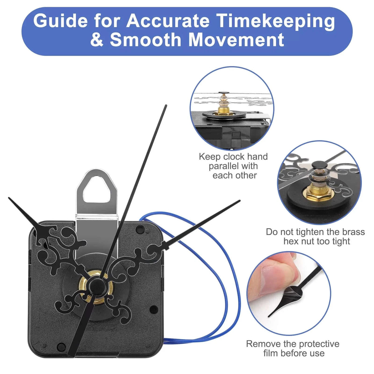 Quartz Wall Clock Movement Mechanism Hands Repair Tool Kit Set DIY Clock Parts