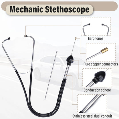 Sixzoo Mechanic Stethoscope, Auto Stethoscope with 8.46" Metal Probe, 1 pcs