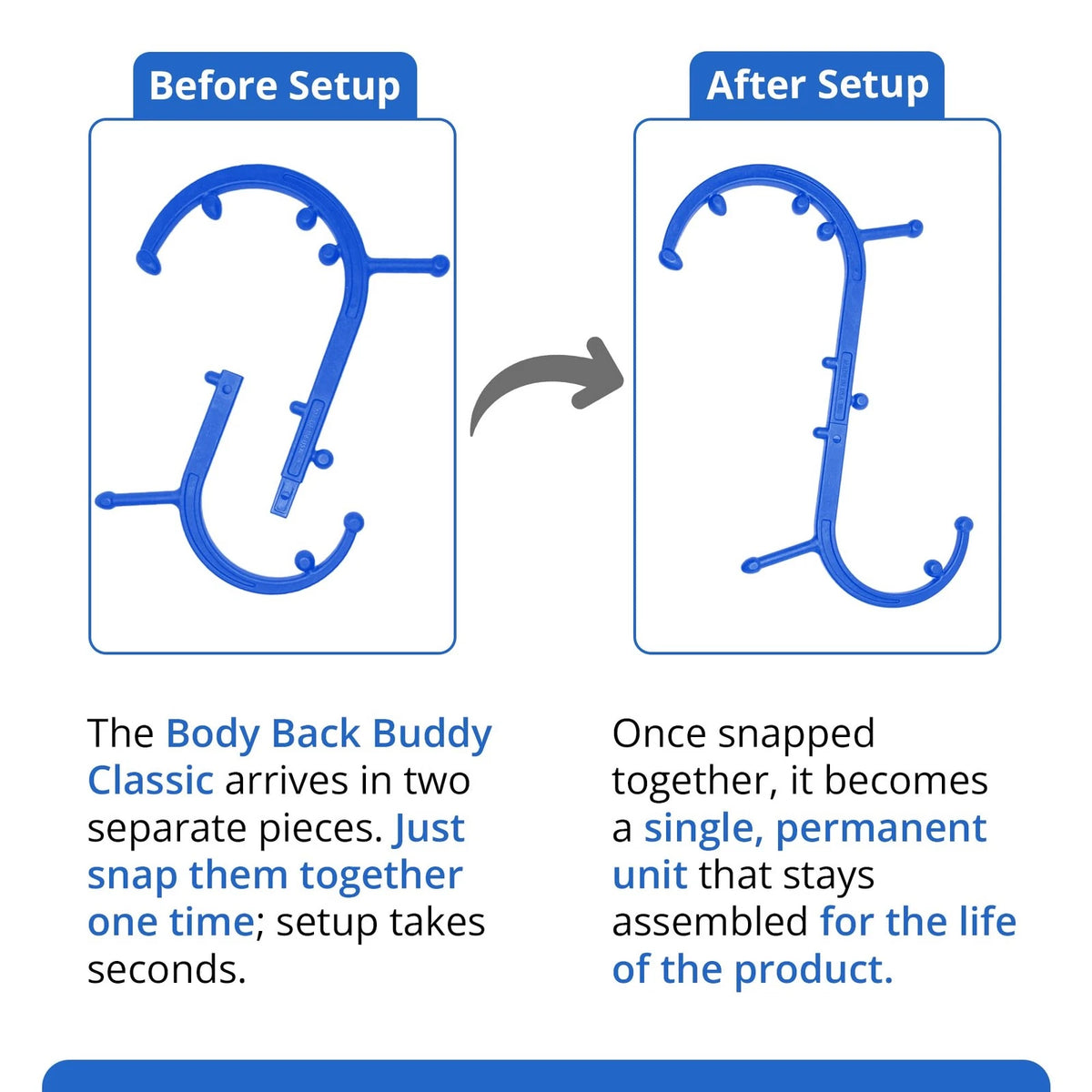 Body Back Buddy Classic USA Made Handheld Full Bundle, Blue