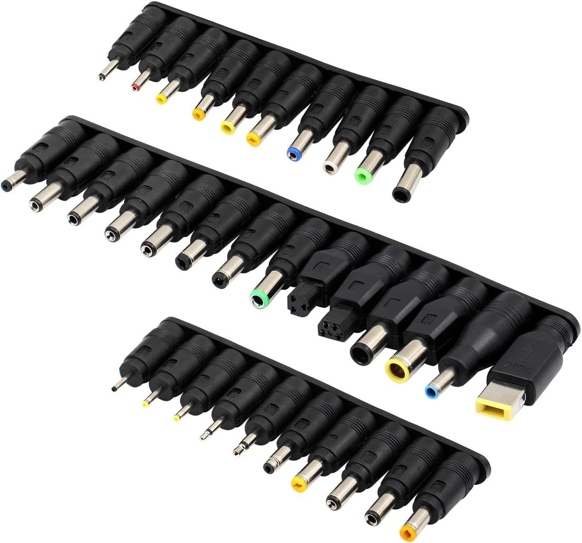 Universal 34pcs DC Connectors Plug Kit Power Adapter Connector, 5.5 black