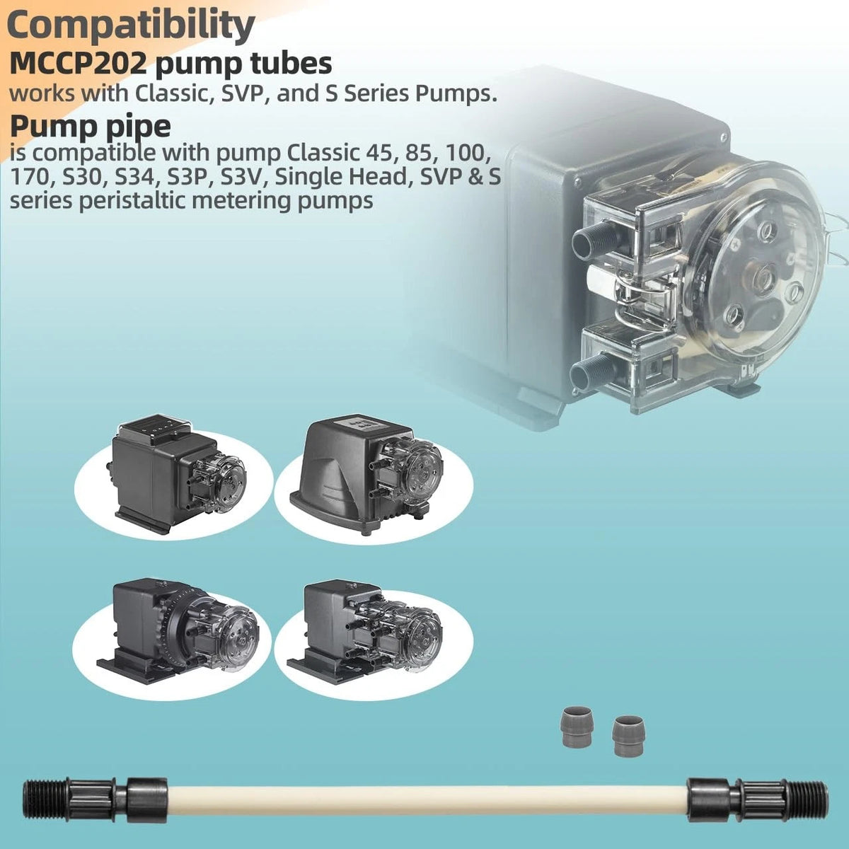 MCCP202 Pump Tubes Replacement for Tube #2, 0-100 Psi / 0-6.9 Bar, Black