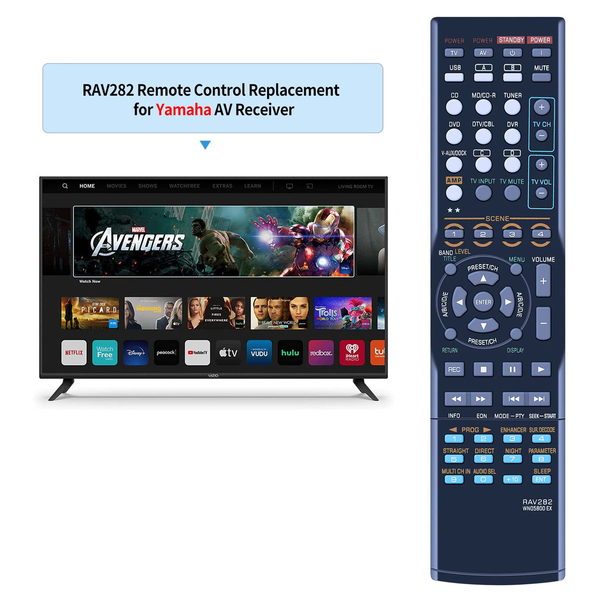 RAV282 WN05800 EX For Yamaha AV Receiver Remote Control HTR-6030 HTR-6130