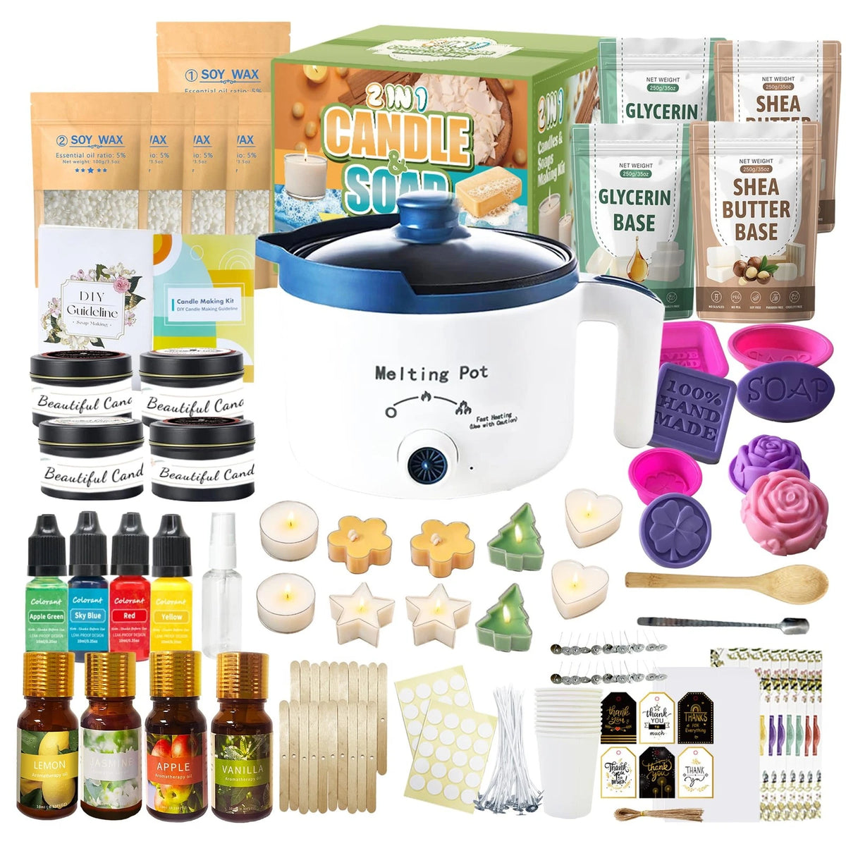 PIUH Basic DIY 2-in-1 Candle & Soap Making Supplies Kit with