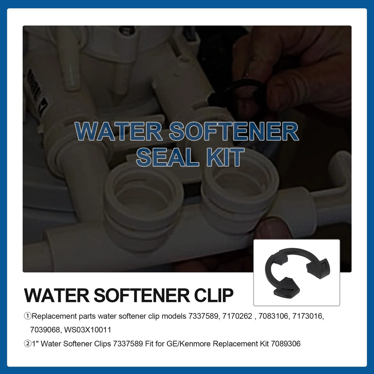 MEFONKOU 1" Water Softener Clips 7337589 Fit for GE/Kenmore Eco-Pure Black