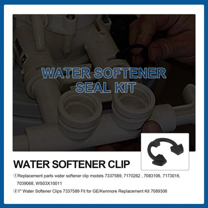 MEFONKOU 1" Water Softener Clips 7337589 Fit for GE/Kenmore Eco-Pure Black