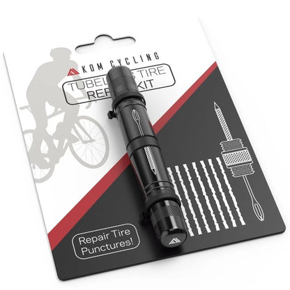 KOM Cycling Tubeless Tire Repair Kit for Bikes – 8 Colors! One Size, Black
