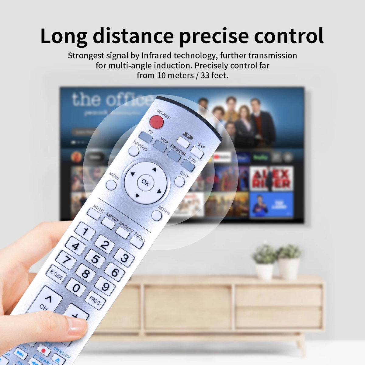 For Panasonic Remote Control EUR7737Z10 TV/VCR/DBS-CBL/DVD TH-50PX600