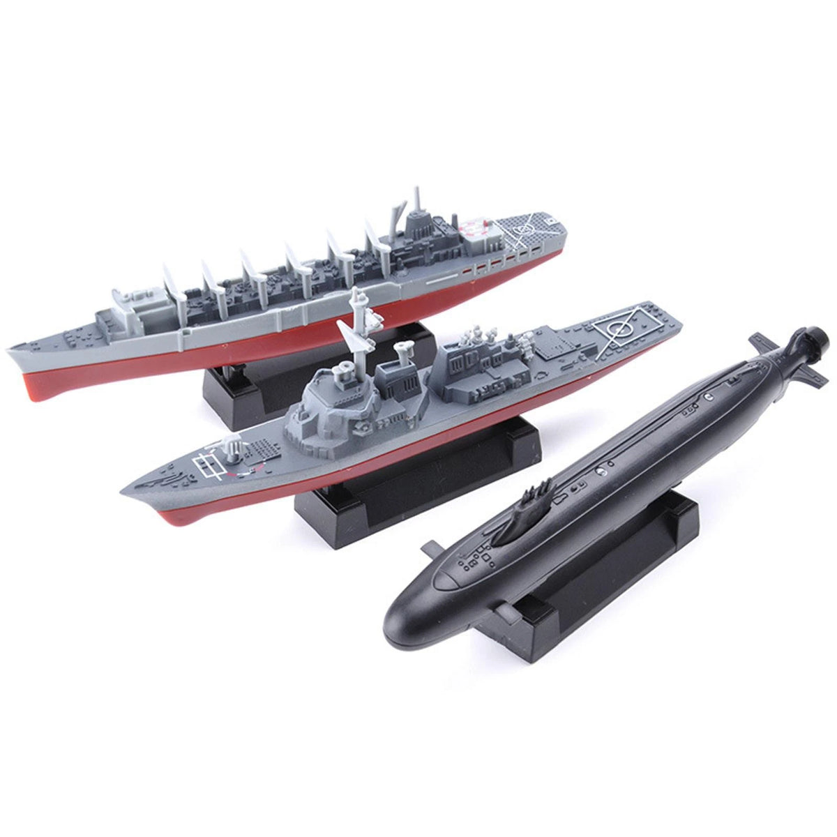 8PCS Unassembled Kit DIY Model Cruiser Frigate Submarine Battleship Warship
