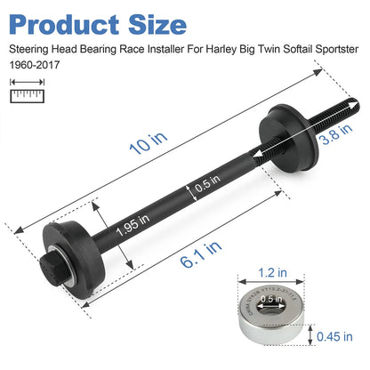 Steering Head Stem Bearing Cups and Races Installer For Harley-Davidson Big Twin