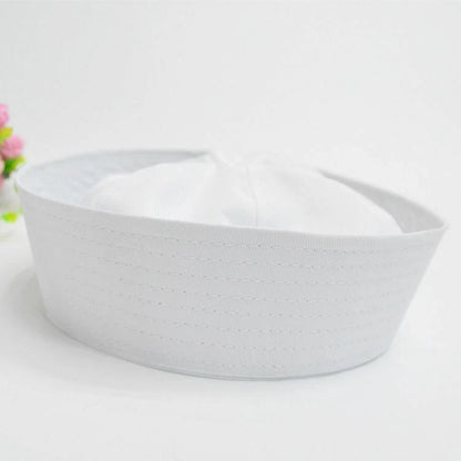 Adult White  Navy SAILOR Fishing Marine Costume Hat Cap 58cm gg