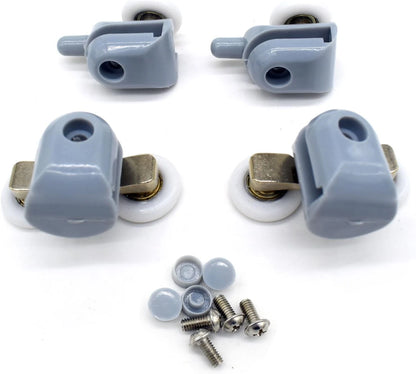 8 Pcs Top/Bottom Shower Door Rollers/Runners/Pulleys/Wheels Bathroom Gray