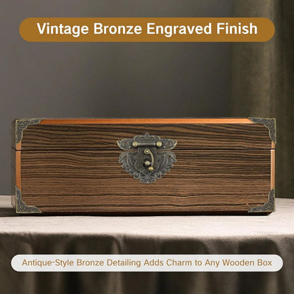 2 Sets Jewelry Box Hardware Kit Small Boxes with Brass Hinges Corners Bronze