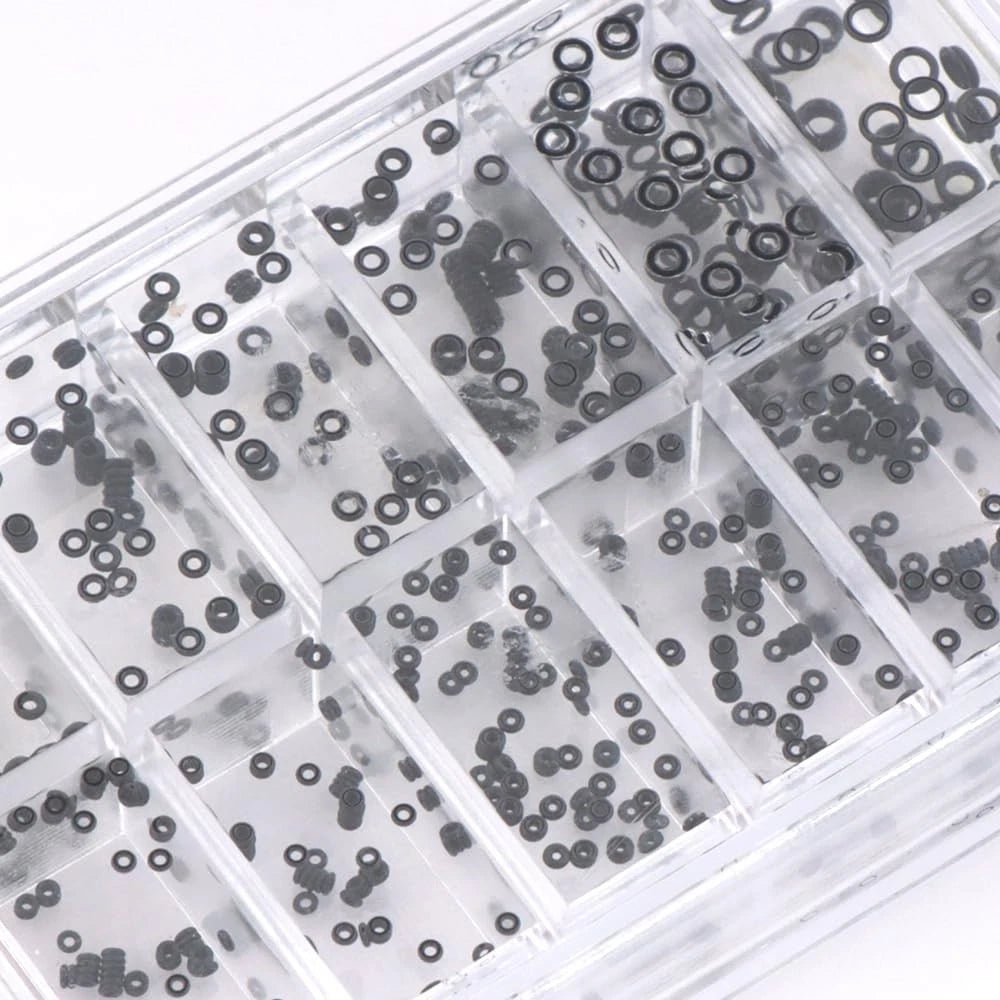 700 Pcs Watch Crown O Ring, Gaskets Rubber O Ring Kit for Black