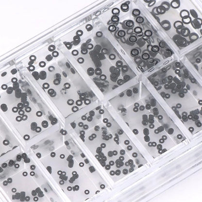 700 Pcs Watch Crown O Ring, Gaskets Rubber O Ring Kit for Black