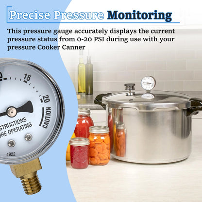 Stainless Steal Cooker Pressure Guage,Replace for Presto 85772 0, silver