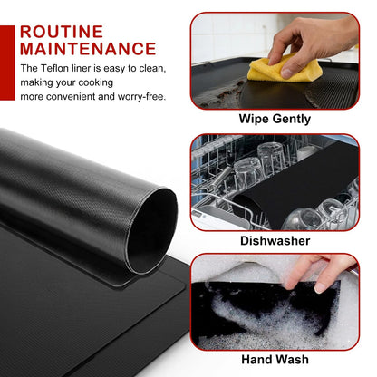 5 Pcs Reusable Air Fryer Crumb Tray Liners Liners, Black