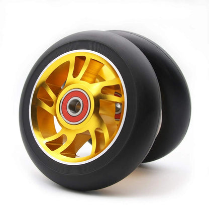 2pcs Replacement 100mm Pro Scooter Wheels with Abec 9 Bearings 100mm, Gold