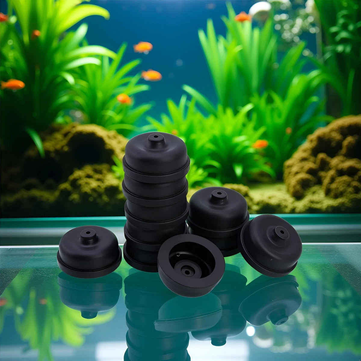 WaigN 20Pcs Black Aquarium Diaphragm Air Pump Accessories EPDM Rubber