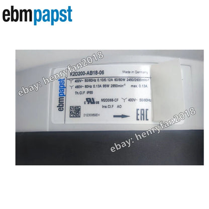 Ebmpapst K2D200-AB18-06 Replace W2D225-EA18-15 400/480VAC Siemens Motor Fan