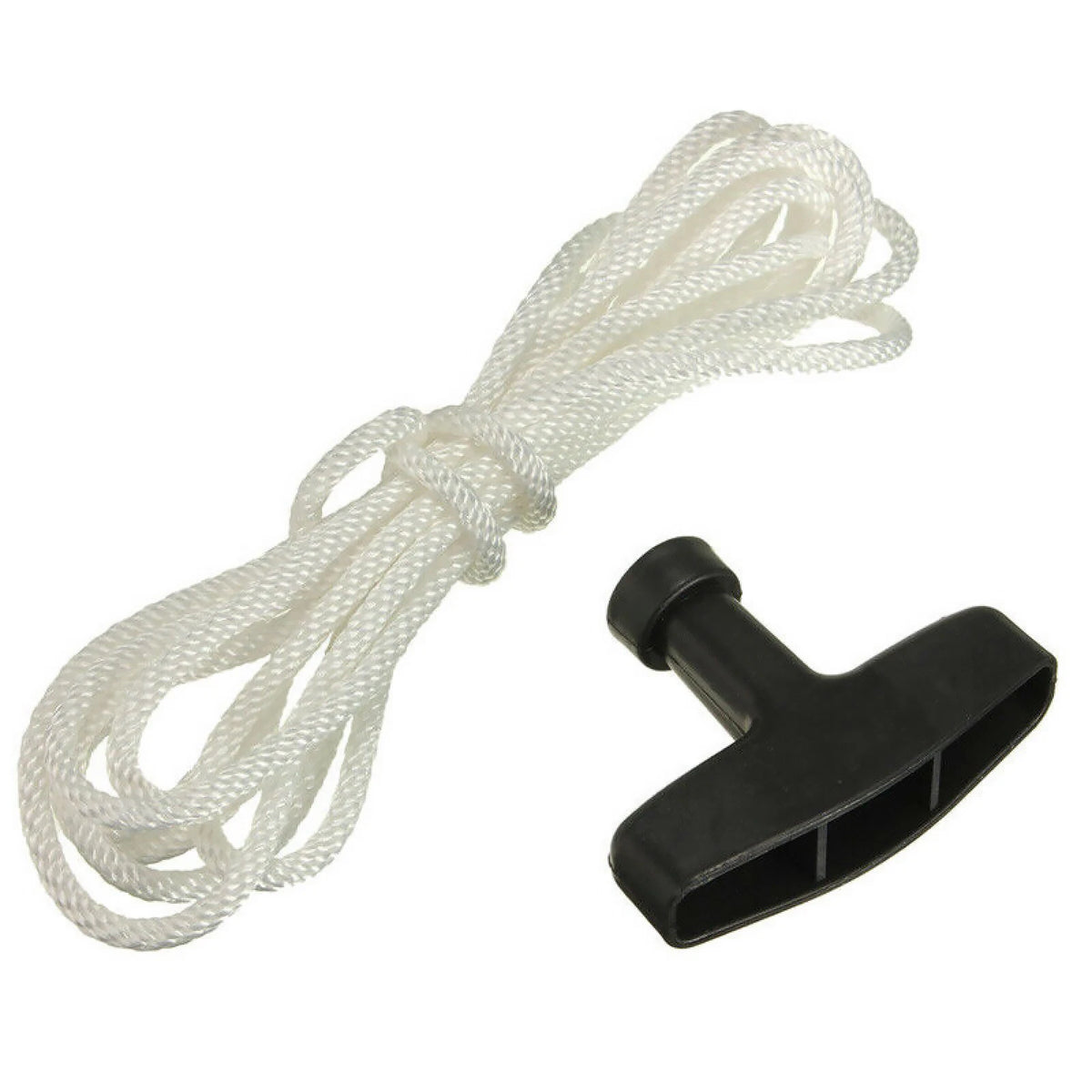 2* White Starter Start Cord Line Rope With Pull Handle For Petrol Lawnmowers a