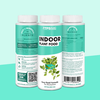 Indoor Plant Food - Liquid Fertilizer for Plants & 8 oz (1/2 Pint)