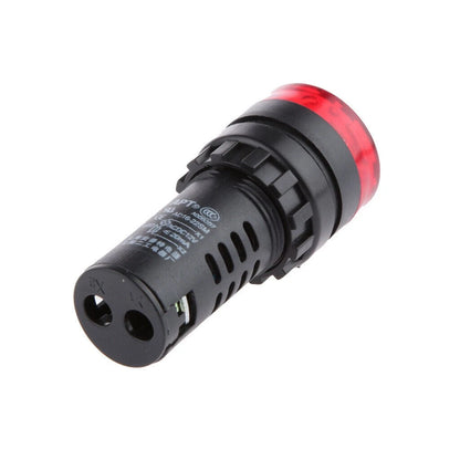 2Pcs 22mm/ 0.9inch Red LED Buzzer Alarm Signal Indicator Flash Light Panel Mount