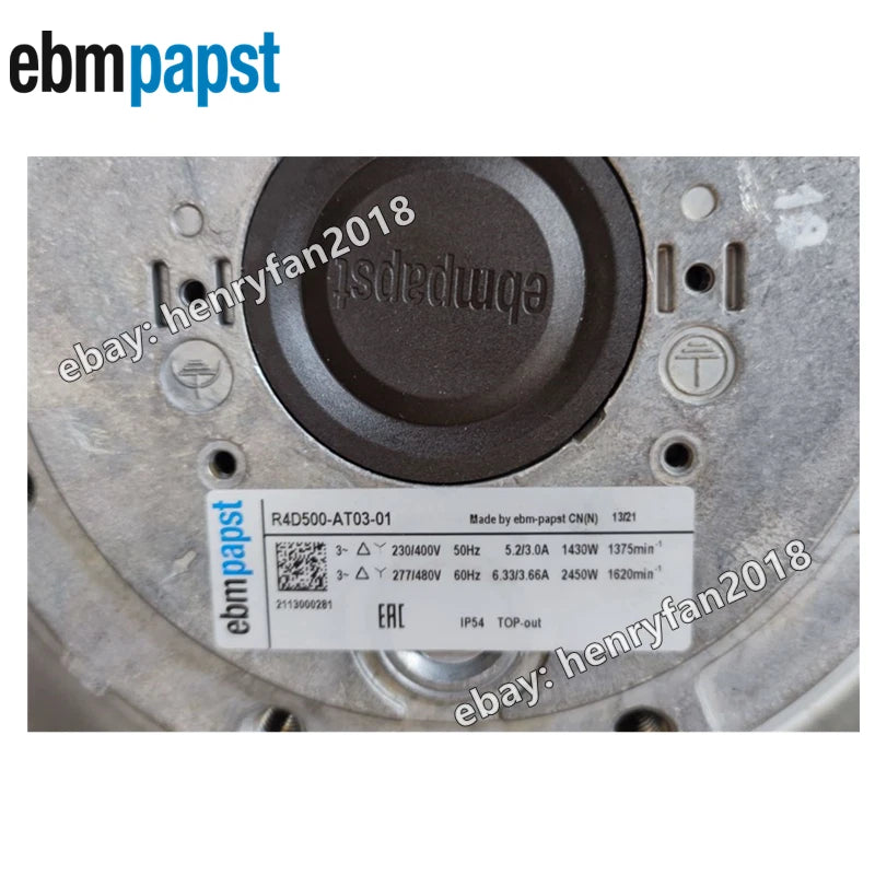 Ebmpapst R4D500-AT03-01 Centrifugal Fan 230/400V 50/60Hz ??500mm 3~ Cabinet Fan