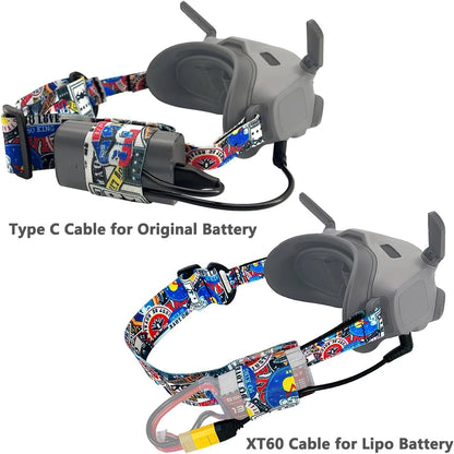 Power Cable XT60 Male Plug for DJI Avata Goggles 2 Lipo Battery, Head Black