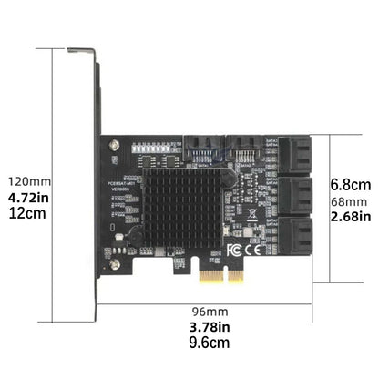 8-Port SATA 3.0 PCI Express Expansion Card PCI-E Controller 6G Adapter for HDD