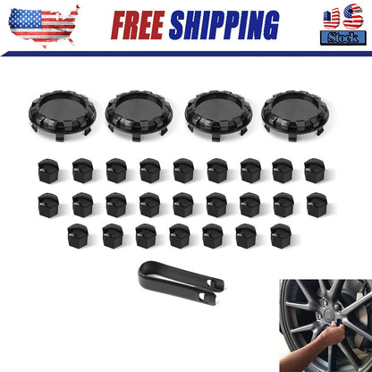 For Tesla Cybertruck Lug Nut Covers & Center Caps (24 Lugs + 4 Caps ) - Glossy