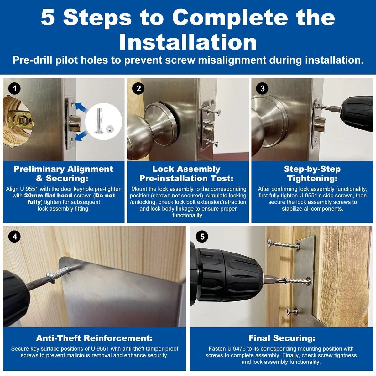 U 9551 Stainless Steel Lock and Door Reinforcement Finish