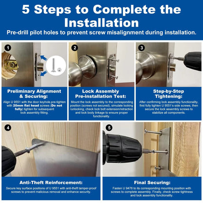 U 9551 Stainless Steel Lock and Door Reinforcement Finish