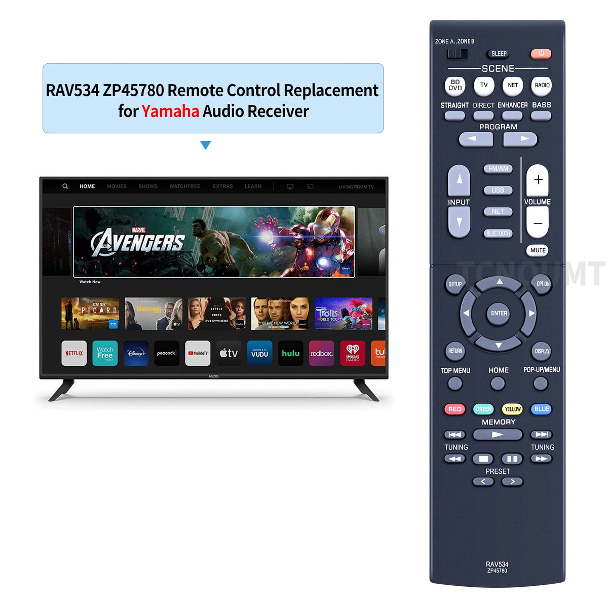 RAV534 ZP45780 Remote Control For Yamaha AV Receiver RX-V485 RX-V583 RX-V479