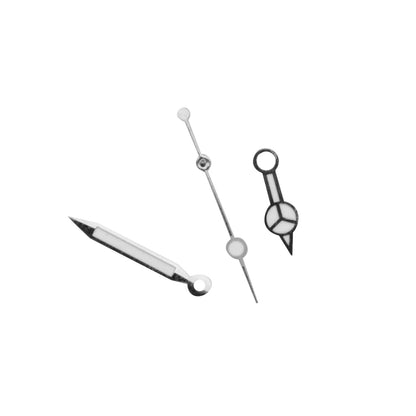 Silver Plated Watch Hands Kit Compatible With ETA 2824 Tudor Submariner D
