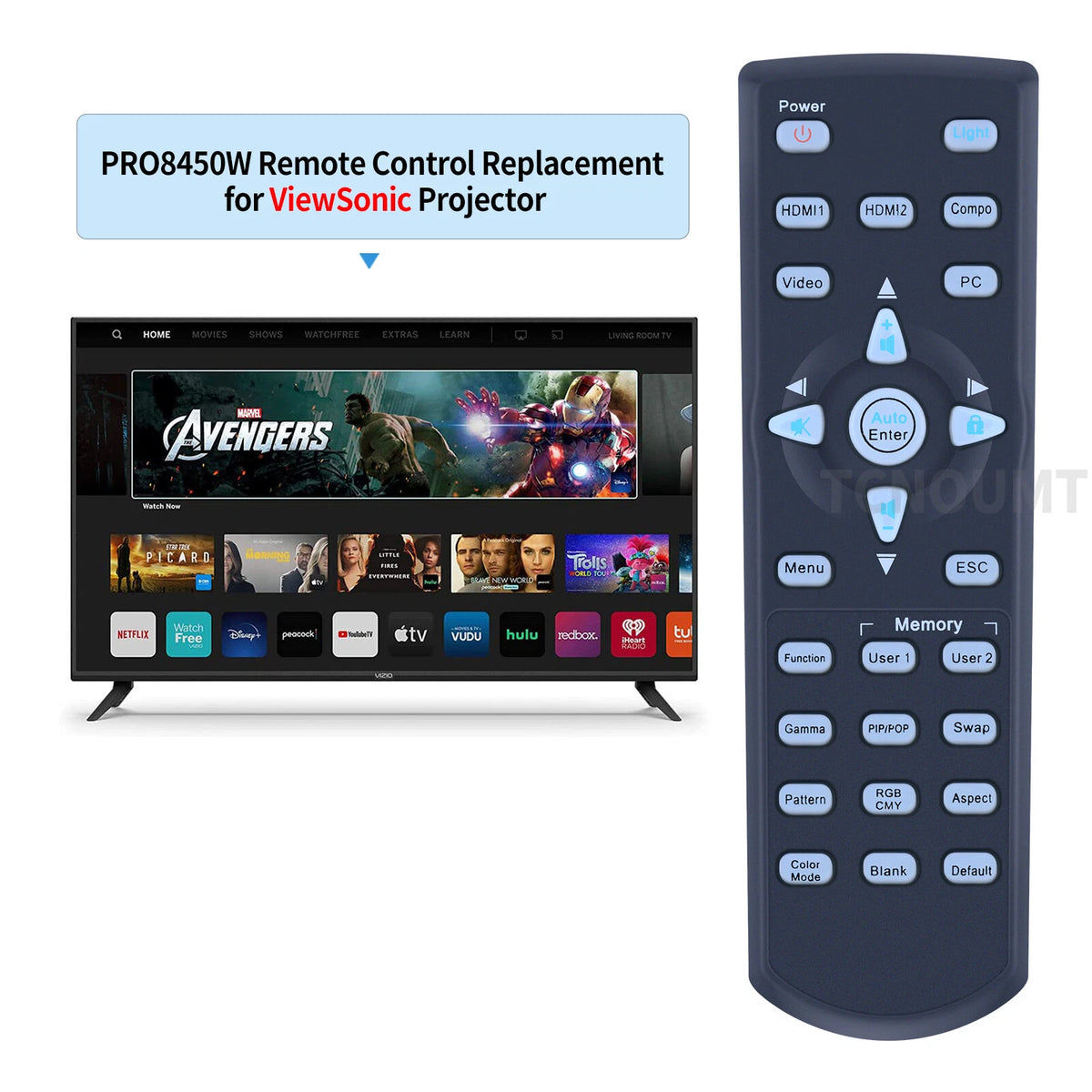 Remote Control For ViewSonic PRO-8200 PRO8200 PRO8520HD-DLP Projector