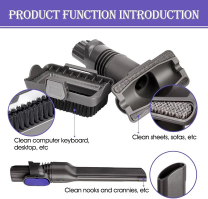 Vacuum Crevice Tool Brush 9.44 x 5.90 x 2.55 inch, 2-in-1 brush + Slit