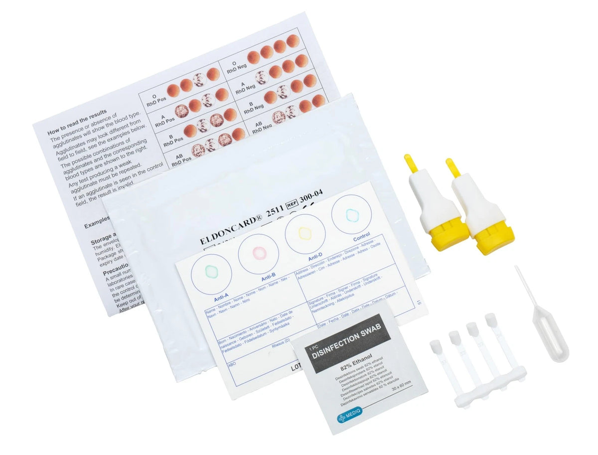 Eldoncard Blood Typing Kit, 10 Test Pack, Rapid 1 Count (Pack of 1)