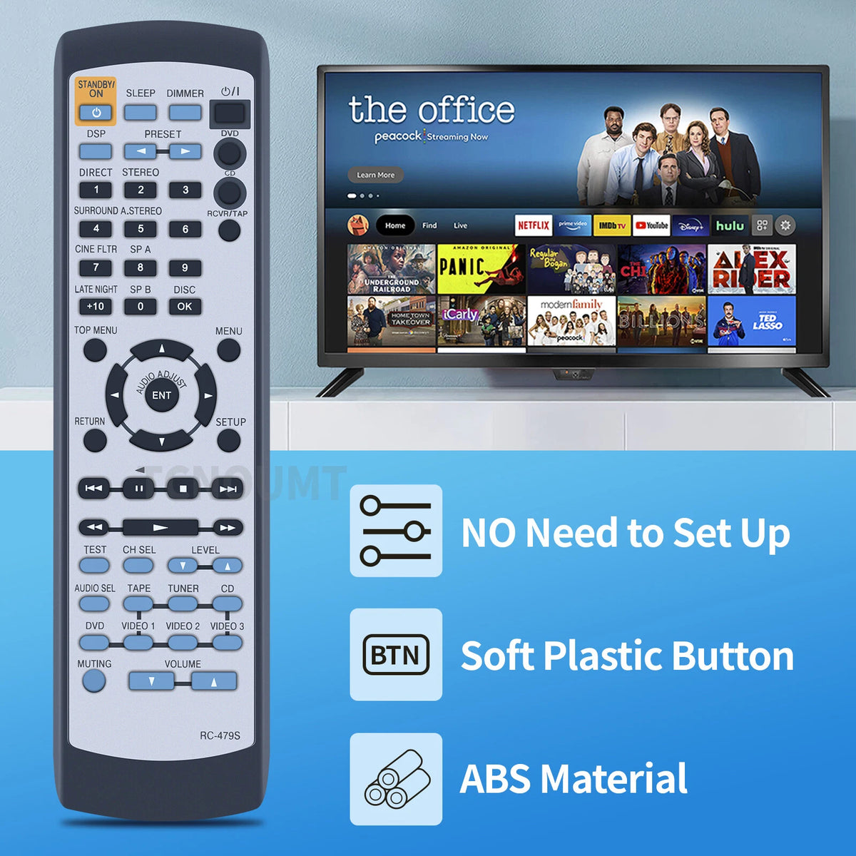 RC-479S Remote Control For Onkyo Audio Receiver HTR320 HTR8230 HTS570 HTS670